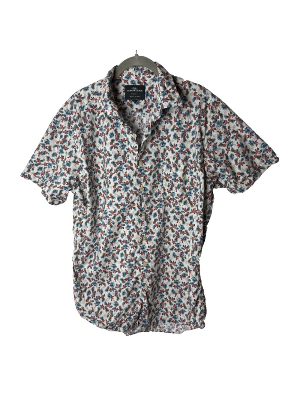 Rodd & Gunn Men's Kuri Bush Patterned Poplin Short-Sleeve Shirt Button Up Cotton